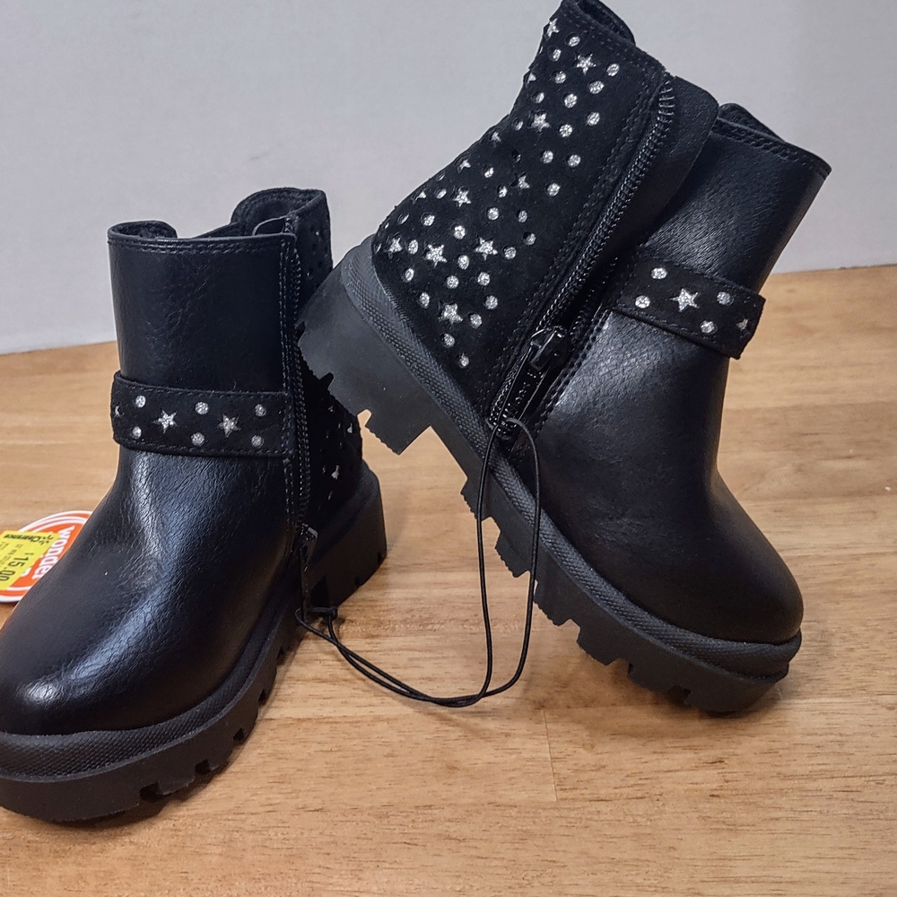 Wonder Nation Black Star Kids Boots